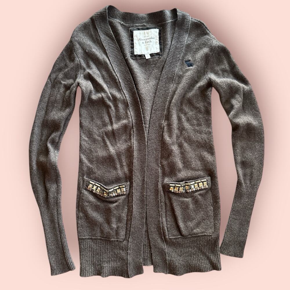y2k ABERCROMBIE & FITCH knit cardigan sweater Small Downtown Mori Girl Fairy